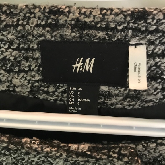 H&M Gray Moto Zip Up Tweed Jacket Size 6 - Picture 5 of 6